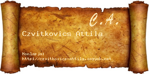 Czvitkovics Attila névjegykártya